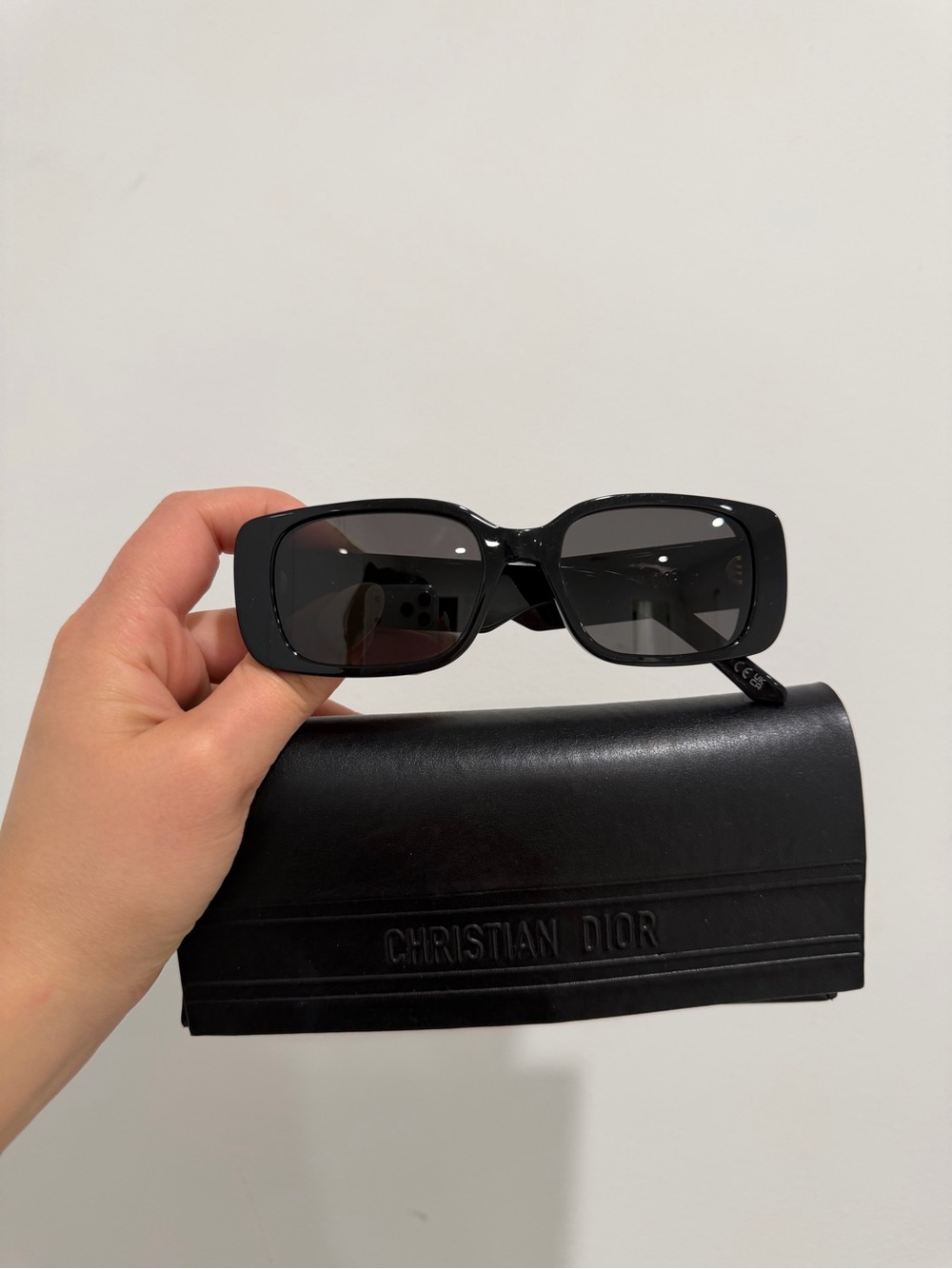 Dior Black Rectangular Frame Sunglasses